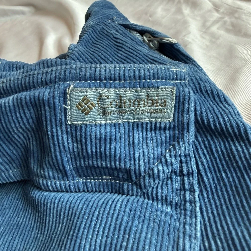 Vintage Y2K Columbia‎ Sportswear Mens 34x32 Blue Corduroy Outdoor Pants